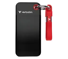 Verbatim Pocket SSD 512 GB černá/červená / Externí SSD / USB-C 3.2 Gen 2 / R: 1000 MB/s / W: 1000 MB/s