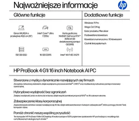 HP ProBook 4 G1i 16 stříbrná / Notebook / 16" WUXGA / Intel Core Ultra 7 255U / 16GB / 512GB SSD / W11P