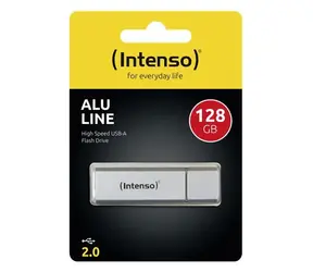 Intenso Alu Line 128GB stříbrná / Flash disk / USB 2.0 / čtení: 28 MB/s / zápis: 6,5 MB/s