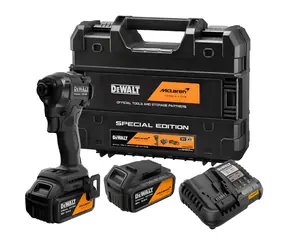 DeWalt McLaren Design / Aku rázový utahovák / 18V / Upínání: 1/4" / 206 Nm / 2x 5,0 Ah XR Li-Ion / nabíječka