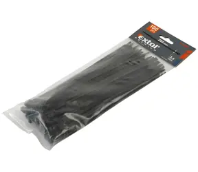 EXTOL-PREMIUM Pásky na vodiče 380x4,8 mm černé 100 ks / Nylon / EN 62275, UL94V-2