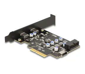 DeLock Rozšiřující karta USB-C / PCIe x4 / 2x USB-C + 1x interní 19pin USB / USB 3.2 Gen 2 10 Gbps