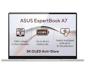 ASUS ExpertBook A7 stříbrný / Notebook / 14" WQXGA+ OLED / Core 7 350 / 16GB / 512GB SSD / W11H