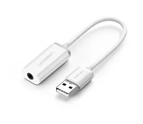 UGREEN Externí zvuková karta USB-A (M) - 3.5mm Jack (F) 0.15m bílá