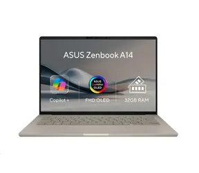 ASUS Zenbook A14 zlatá / 14" WUXGA OLED / Qualcomm Snapdragon X1-26-100 / 32GB / 1TB SSD / Adreno / W11P