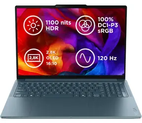 Lenovo Yoga Pro 9 16IAH10 modro-zelená / 16" 2.8K / Intel Core Ultra 7 255H / 32GB / 1TB SSD / RTX 5060 8GB / W11P