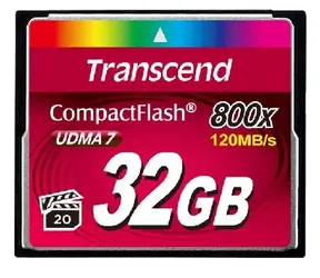 Transcend Compact Flash 32GB Premium / CF / 32GB / 800x