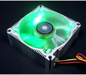 AeroCool Aerofan ALU-Quad Green / Hliníkový svítící ventilátor / 80X80X25mm 