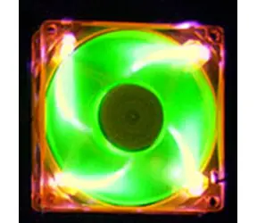 AeroCool AeroFans UV LED oranžovo-zelená / 80mm / ventilátor / 80X80X25mm