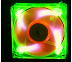 AeroCool AeroFans UV LED zeleno-oranžová / 80mm / ventilátor / 80X80X25mm