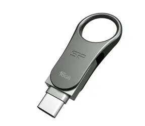 Silicon Power Mobile C80 Duální USB flash disk 16GB / 16GB/ USB-C / USB 3.0 / kovový