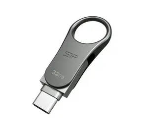 Silicon Power Mobile C80 Duální USB flash disk 32GB / 32GB/ USB-C / USB 3.0 / kovový