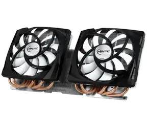ARCTIC Accelero Twin Turbo 6990 / TDP 400W / 2x 120 mm / Fluid Dynamic Bearing / 0.4 Sone @ 1500 RPM / Radeon 6990