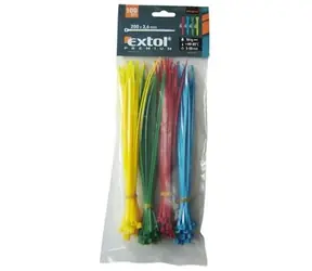 Extol stahovací pásky 2.5mm x 100mm / žlutá, zelená, červená, modrá po 25ks / 100ks