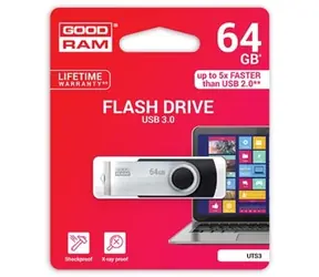 GOODRAM UTS3 64GB černá / Flash disk / USB 3.0 / čtení: 60MBs / zápis: 20MBs