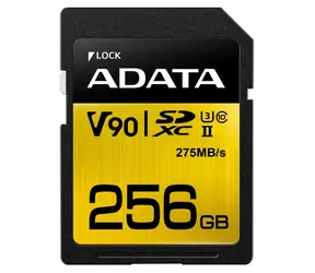 ADATA SDXC 256GB / UHS-II / U3 / R: 275MBs / W: 155MBs / vhodné pro 4K