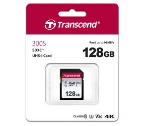 Transcend 300S SDXC 128GB / UHS-I / U3 / V30 / R: 95MBs / W: 40MBs