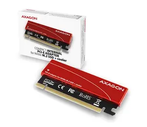 AXAGON PCEM2-S, PCIe x16 - M.2 NVMe M-key slot adaptér, pasivní chladič