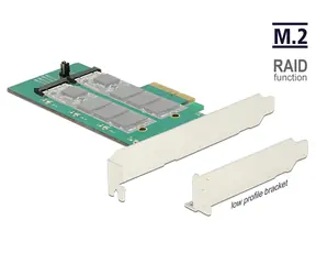 Delock PCI Express Karta > 2 x interní M.2 Key B s RAID / format low profile
