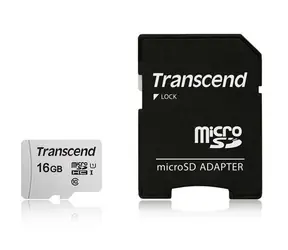 Transcend 300S 16GB Micro SDHC (s adaptérem) / Micro SDHC / UHS-I U1 / Class 10 / s adaptérem