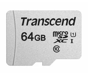 Transcend 300S 64GB / Micro SDXC paměťová karta / Class 10 / UHS-I U1 / R: 95MBps / W: 25MBps / + SD adaptér