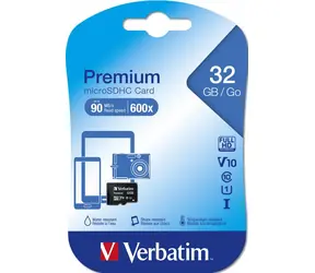 Verbatim MicroSDHC 32 GB  pamětová karta / Class 10 / UHS-I / R: 90 MBps / W: 10 MBps