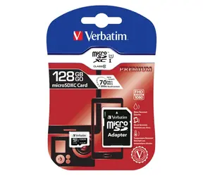 Verbatim MicroSDXC 128 GB pamětová karta s SD adaptérem
