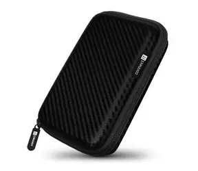 CONNECT IT HardShellProtect 2.5" karbon černá / Pevné skořepinové pouzdro na HDD / zip / elastické pásky