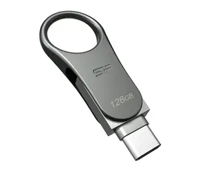 Silicon Power OTG Mobile C80 128GB stříbrná / Flash Disk / USB 3.1 / microUSB adaptér 
