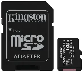 Kingston Canvas Plus microSDXC 128GB s adaptérem / UHS-I V10 / U1 / Class 10 