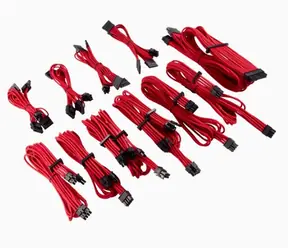 Corsair Premium Pro Sleeved PSU kabely (Gen 4) červená / textilní opletení / určeno pro modulární PSU