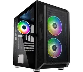 Kolink Citadel MESH RGB černá / M-ATX / 2xUSB 3.0 + 1xUSB 2.0 / 3x120 mm ARGB / bez zdroje / průhledná bočnice