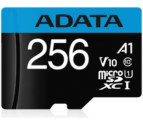 ADATA Premier Micro SDXC 256GB + SD adaptér / V10 / UHS-I/U1 / R: 100MBs / W: 25MBs