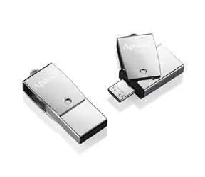Apacer AH750 64GB OTG stříbrná / USB flash disk / USB 3.0 (3.1 Gen 1) + microUSB 