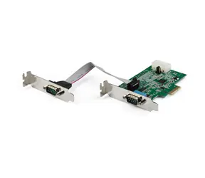StarTech adaptér PCIe RS232 na 2xDB9 černá / 921,4 kbs / nízký profil