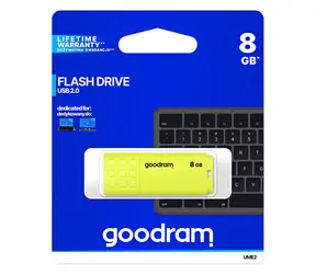 GOODRAM UME2 8GB žlutá / Flash disk / USB 2.0 / čtení: 20MBs / zápis: 5MBs