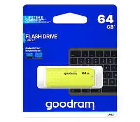 GOODRAM UME2 64GB žlutá / Flash disk / USB 2.0 / čtení: 20MBs / zápis: 5MBs