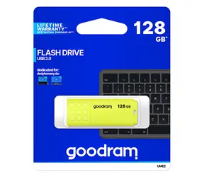 GOODRAM UME2 128GB žlutá / Flash disk / USB 2.0 / čtení: 20MBs / zápis: 5MBs