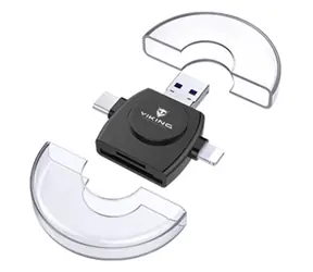 VIKING VR4V1B černá / externí čtečka paměťových karet 4V1 / USB 3.0