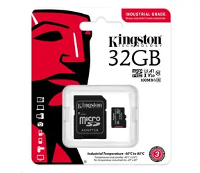 Kingston microSDHC 32GB Industrial + adaptér / UHS-I V3 / U3 / Class 10