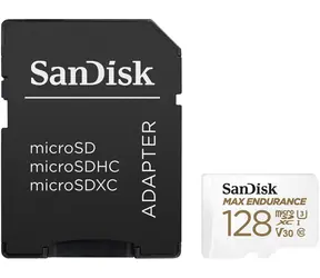 SanDisk Max Endurance microSDXC 128GB + adaptér / Class 10 / UHS-I / U3 / V30 / čtení: 100MBs / zápis: 40MBs