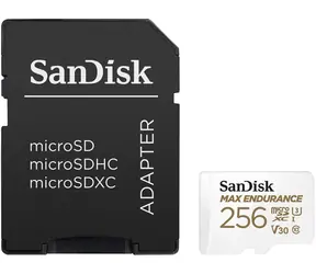 SanDisk Max Endurance microSDXC 256GB + adaptér / Class 10 / UHS-I / U3 / V30 / čtení: 100MBs / zápis: 40MBs