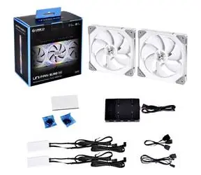 Lian Li UNI FAN SL140 RGB PWM bílá (2ks) + kontroler / 2x140 mm ARGB / 30 dB @ 500-1500 RPM / 70.5 CFM / 4-pin