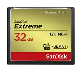 SanDisk Extreme CF 567x 32GB / čtení: až 120 MBs / zápis: až 85 MBs