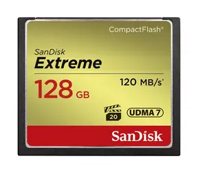 SanDisk Extreme CF 567x 128GB / čtení: až 120 MBs / zápis: až 85 MBs