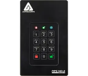 Apricorn Aegis Fortress L3 2TB černá / Externí HDD / 2.5" / šifrování 256bit AES / USB 3.0 / FIPS 140-2 úroveň 3