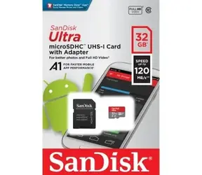 SanDisk Ultra microSDHC 32GB + adaptér / Class 10 / A1 / UHS-I / čtení: až 120MBs