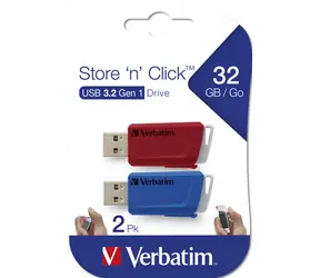 Verbatim Store 'n' Click 2Pack 32GB / 2x Flash disk / USB-A 3.2 Gen 1 / čtení: až 80MBs / zápis: až 25MBs