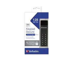 Verbatim Keypad Secure 128GB černá / Flash disk / USB-C 3.2 Gen 1 / klávesnice / čtení: až 160MBs / zápis: až 150MBs