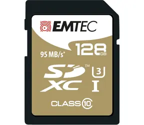 EMTEC SpeedIN Pro SDXC 128GB / Class 10 / UHS-I / U3 / čtení 95MBs zápis 80MBs / vhodné pro 4K